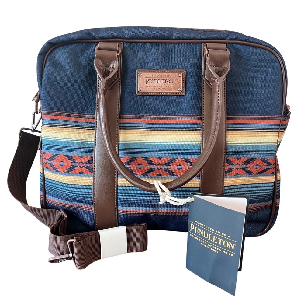 NWT Pendleton Dress Blues Southwestern Stripe Canvas Weekender Travel Bag
